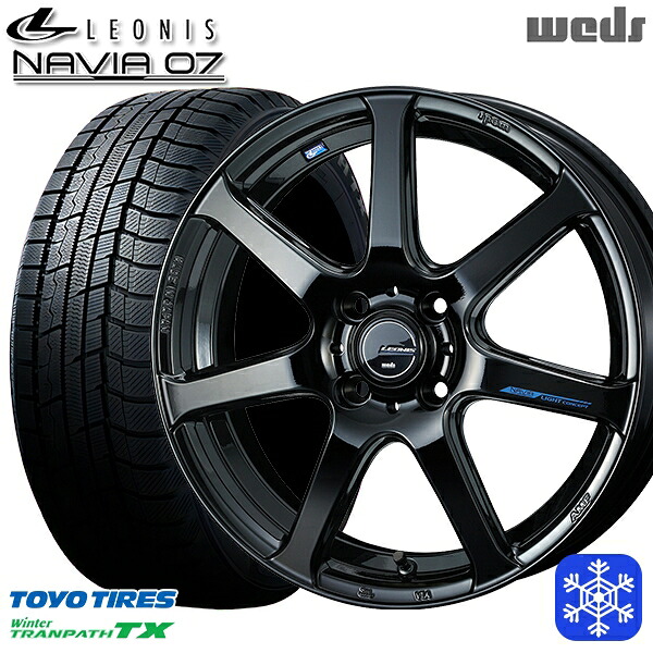 165/65R15 タフト ソリオ 2023～2024年製 トーヨー ウィンタートランパス TX Weds ウェッズ レオニス ナヴィア07 PBK 15インチ 4.5J 4H100 スタッドレスタイヤホイール4本セット｜トレッド新横浜師岡店