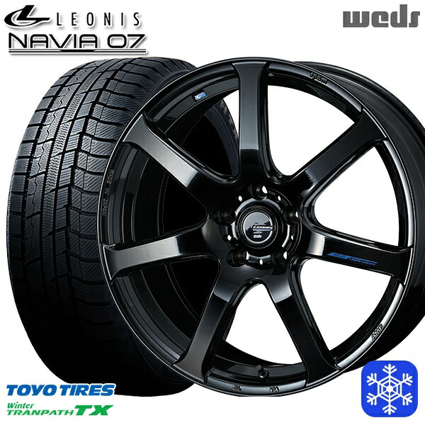 225/55R18 デリカD5 エクストレイル 2025年製 トーヨー ウィンタートランパス TX Weds ウェッズ レオニス ナヴィア07 PBK 18インチ 7.0J 5H114.3 スタッドレスタイヤホイール4本セット｜トレッド新横浜師岡店