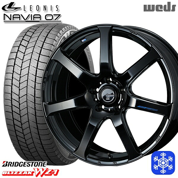 235/55R18 RAV4 NX 2025年製 ブリヂストン ブリザック WZ1 Weds ウェッズ レオニス ナヴィア07 PBK 18インチ 7.0J 5H114.3 新品 スタッドレス1台分4本セット