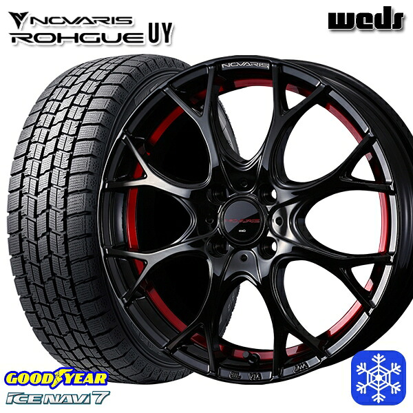 165/55R14 モコ ルークス 2024～2025年製 グッドイヤー アイスナビ7 NAVI7 Weds ウェッズ ノヴァリス ローグ UY 14インチ 4.5J 4H100 スタッドレスタイヤホイール4本セット｜トレッド新横浜師岡店