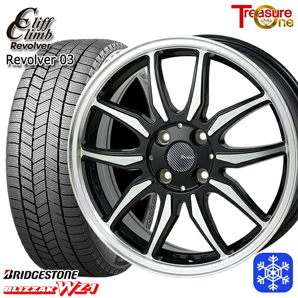 185/60R16 アクア デミオ ノート 2025年製 ブリヂストン ブリザック WZ1 トレジャーワン クリフクライム リボルバー03 BP 16インチ 6.0J 4H100 新品 スタッドレス1台分4本セット