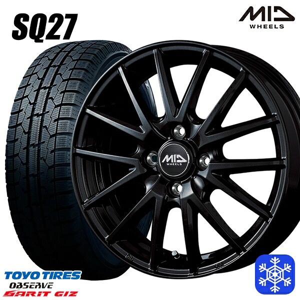 185/70R14 ノート アクア 2022～2023年製 トーヨー ガリット ギズ MID SQ27 ブラック 14インチ 5.5J 4H100 新品 スタッドレス1台分4本セット