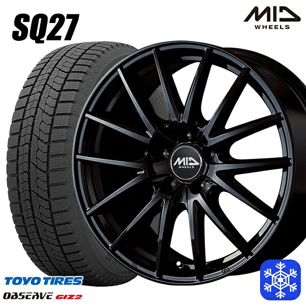 215/60R16 ヤリスクロス ヴェゼル 2023～2024年製 トーヨー オブザーブ ギズ2 MID SQ27 ブラック 16インチ 6.5J 5H114.3 新品 スタッドレス1台分4本セット