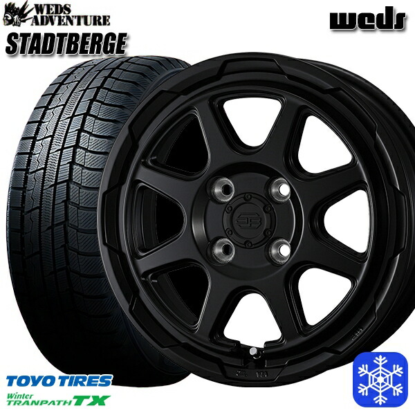 165/65R14 タンク ルーミー 2023～2024年製 トーヨー ウィンター トランパス TX Weds ウェッズ スタッドベルグ MB 14インチ 5.0J 4H100 新品 スタッドレス1台分4本セット