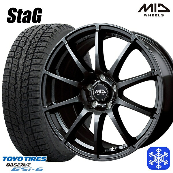 215/70R16 100Q デリカD5 2024～2025年製 トーヨー オブザーブ GSi6 MID スタッグ ストロングガンメタ 16インチ 6.5J 5H114.3 スタッドレスタイヤホイール4本セット｜トレッド新横浜師岡店