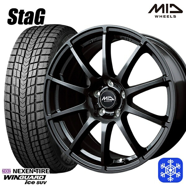 225/60R17 アルファード ヴェルファイア 2025年製 ネクセン ウィンガードアイスSUV MID シュナイダースタッグ ストロングガンメタ 17インチ 7.0J 5H114.3 新品 スタッドレス1台分4本セット