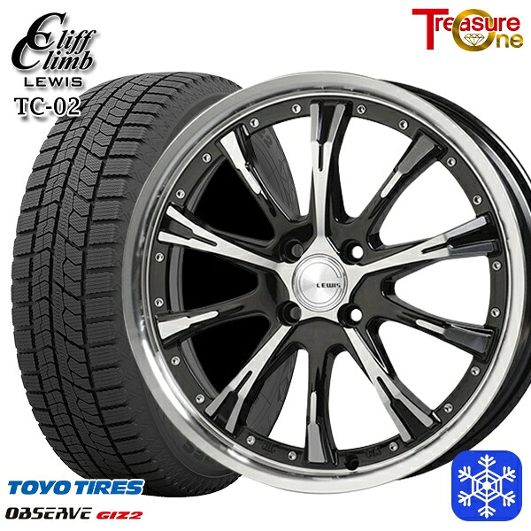 165/55R15 N-BOX タント 2024～2025年製 トーヨー オブザーブ ギズ2 トレジャーワン クリフクライムルイス TC02 15インチ 4.5J 4H100 新品 スタッドレス1台分4本セット