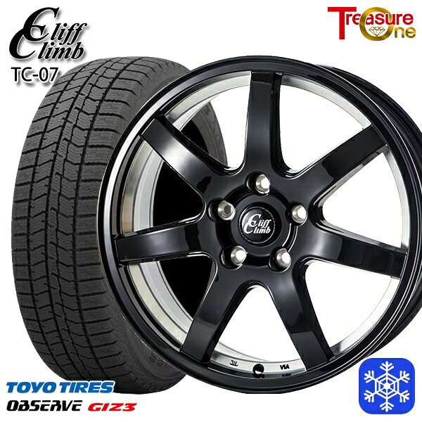 215/45R17 ノア ヴォクシー 2024～2025年製 トーヨー オブザーブ ギズ3 トレジャーワン クリフクライム TC07 BK 17インチ 7.0J 5H114.3 新品 スタッドレス1台分4本セット