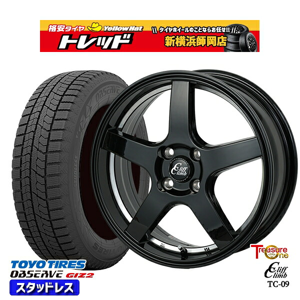 165/55R15 N-BOX タント 2024～2025年製 トーヨー オブザーブ ギズ2 トレジャーワン クリフクライム TC09 BK 15インチ 4.5J 4H100 新品 スタッドレス1台分4本セット