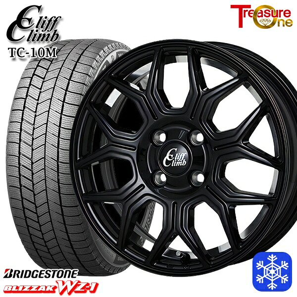 165/60R14 クリッパー エブリィワゴン 2025年製 ブリヂストン ブリザック WZ1 トレジャーワン クリフクライム TC10M BK 14インチ 4.5J 4H100 新品 スタッドレス1台分4本セット