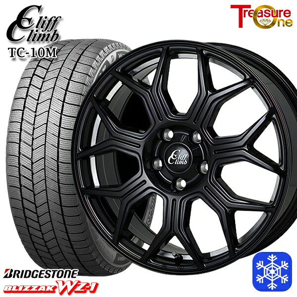 215/45R18 キックス マツダ3 2025~2026年製 ブリヂストン ブリザック WZ1 トレジャーワン クリフクライム TC10M BK 18インチ 7.0J 5H114.3 スタッドレスタイヤホイール4本セット|トレッド新横浜師岡店