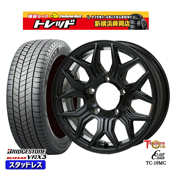 215/70R16 100Q ジムニー 2024~2025年製 ブリヂストン ブリザック VRX3 トレジャーワン クリフクライム TC10M BK 16インチ 5.5J 5H139.7 スタッドレスタイヤホイール4本セット|トレッド新横浜師岡店