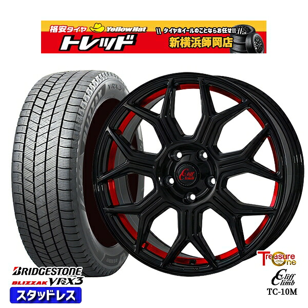 235/60R18 CR-V CX-7 2024～2025年製 ブリヂストン ブリザック VRX3 トレジャーワン クリフクライム TC10M BK/レッド 18インチ 8.0J 5H114.3 新品 スタッドレス1台分4本セット