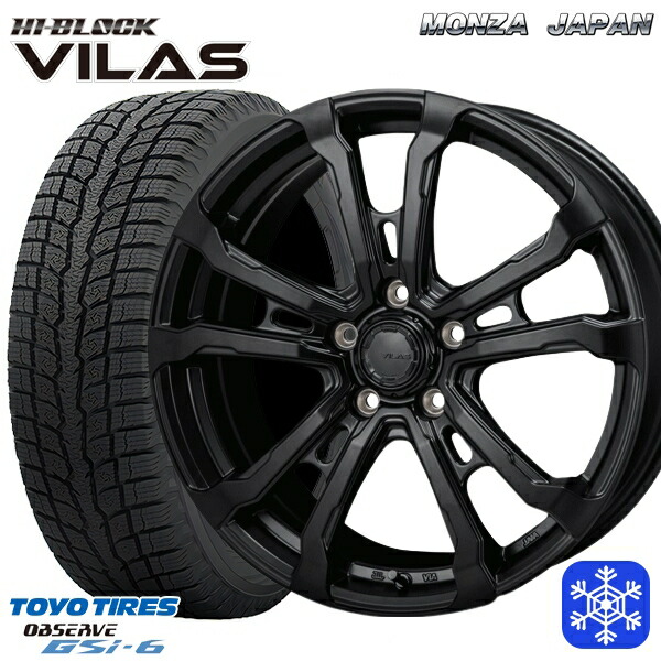 225/60R18 RAV4 NX 2022～2023年製 トーヨー オブザーブ GSi-6 MONZA ハイブロック ヴィラス サテンブラック 18インチ 7.5J 5H114.3 新品 スタッドレス1台分4本セット