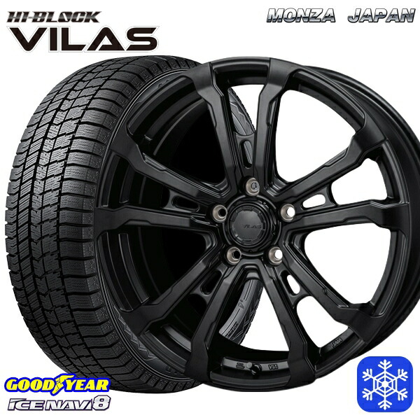 235/50R18 アルファード ヴァルファイア 2024～2025年製 グッドイヤー アイスナビ8 NAVI8 MONZA ハイブロック ヴィラス サテンブラック 18インチ 7.5J 5H114.3 スタッドレスタイヤホイール4本セット｜トレッド新横浜師岡店