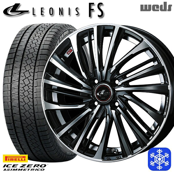 185/65R15 アクア ノート フィット 2022～2023年製 ピレリ アイスゼロアシンメトリコ Weds ウェッズ レオニス FS PBMC 15インチ 5.5J 4H100 新品 スタッドレス1台分4本セット