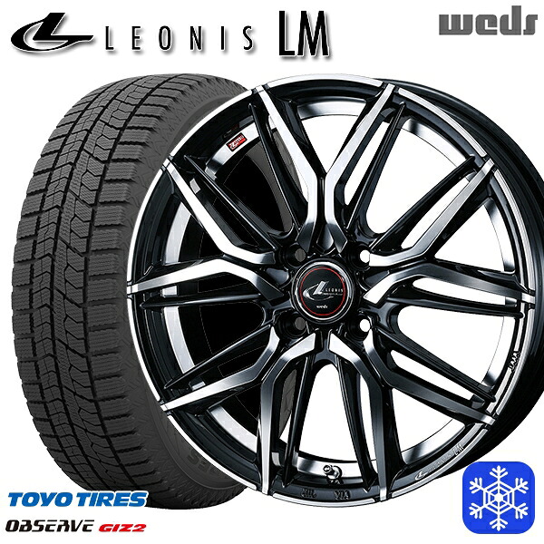 165/60R15 ハスラー ソリオ 2025年製 トーヨー オブザーブ ギズ2 Weds ウェッズ レオニス LM PBMC 15インチ 4.5J 4H100 新品 スタッドレス1台分4本セット