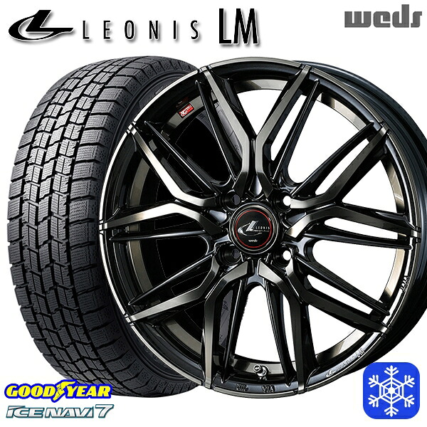 175/65R14 ヴィッツ デミオ 2024~2025年製 グッドイヤー アイスナビ7 NAVI7 Weds ウェッズ レオニス LM PBMC/TI 14インチ 5.5J 4H100 スタッドレスタイヤホイール4本セット|トレッド新横浜師岡店