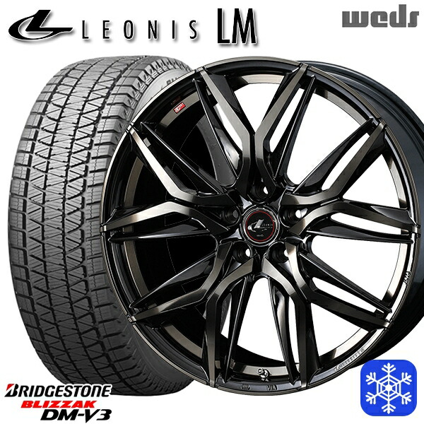 235/60R18 CR-V CX-7 2022～2023年製 ブリヂストン ブリザック DMV3 Weds ウェッズ レオニス LM PBMC/TI 18インチ 7.0J 5H114.3 新品 スタッドレス1台分4本セット 117,350円