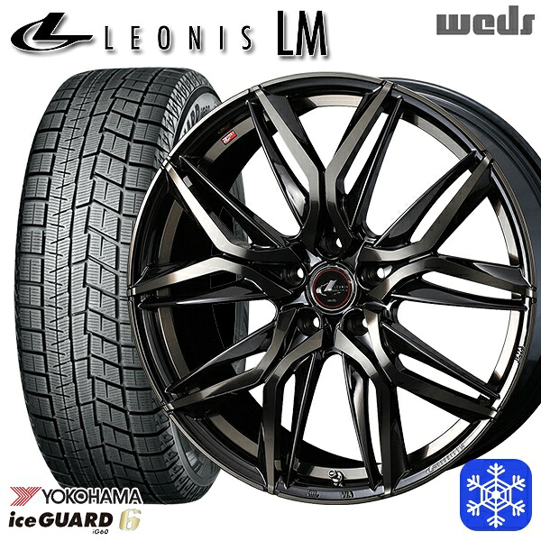 205/60R16 ウィッシュ エクシーガ 2023~2024年製 ヨコハマ アイスガード IG60 Weds ウェッズ レオニス LM PBMC/TI 16インチ 6.5J 5H100 スタッドレスタイヤホイール4本セット|トレッド新横浜師岡店