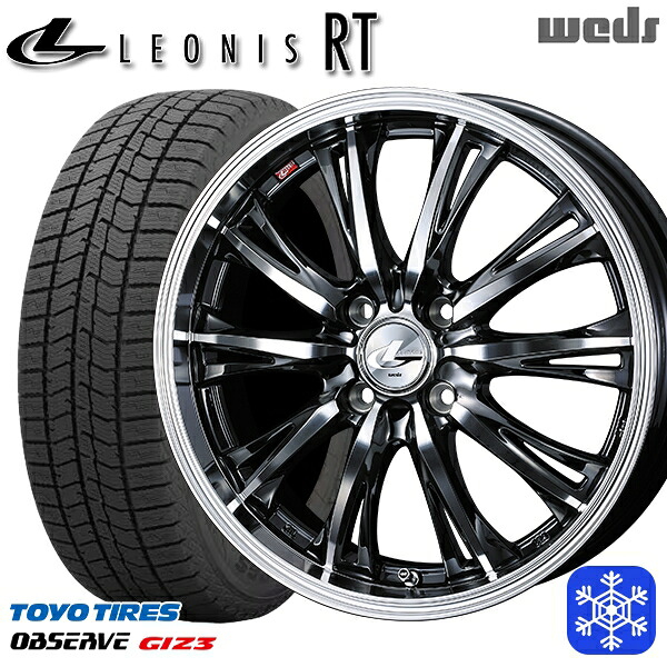 195/65R15 カローラフィールダー 2024～2025年製 トーヨー オブザーブ ギズ3 Weds ウェッズ レオニス RT BMCMC 15インチ 5.5J 4H100 新品 スタッドレス1台分4本セット