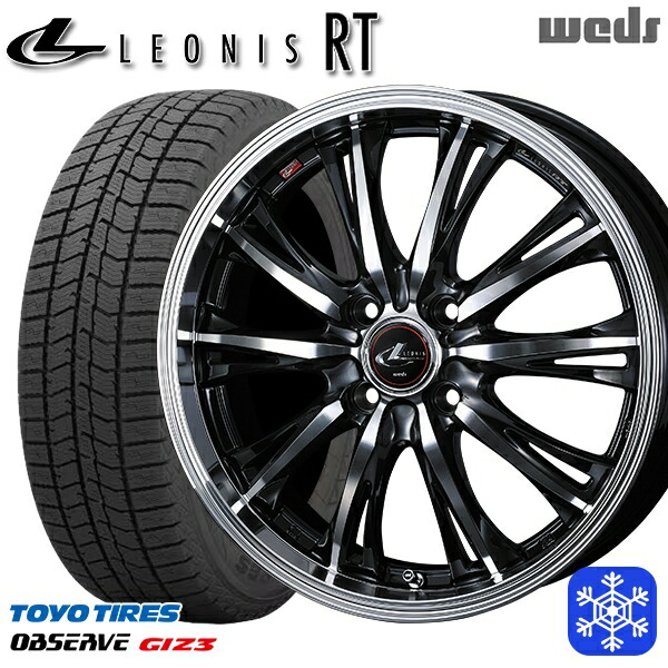 175/60R16 アクア クロスビー 2024~2025年製 トーヨー オブザーブ ギズ3 Weds ウェッズ レオニス RT PBMC 16インチ 6.0J 4H100 スタッドレスタイヤホイール4本セット|トレッド新横浜師岡店