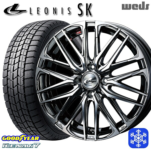 185/55R16 フィットシャトル 2024～2025年製 グッドイヤー アイスナビ7 NAVI7 Weds ウェッズ レオニス SK BMCMC 16インチ 6.0J 4H100 スタッドレスタイヤホイール4本セット｜トレッド新横浜師岡店