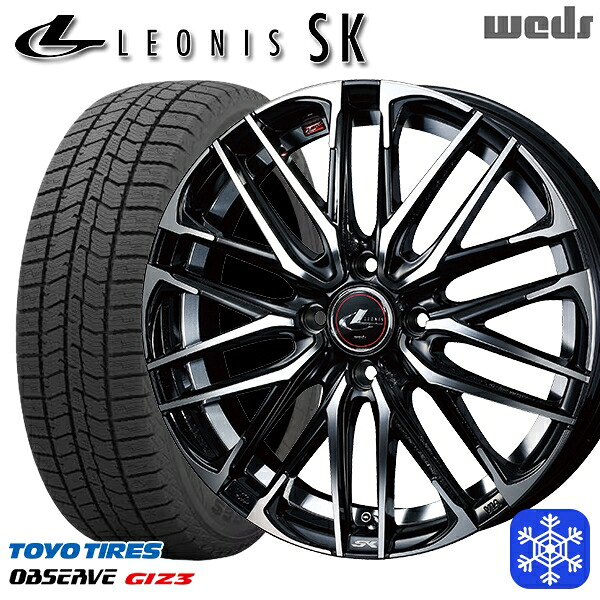 175/70R14 ヤリス ヴィッツ 2024～2025年製 トーヨー オブザーブ ギズ3 Weds ウェッズ レオニス SK PBMC 14インチ 5.5J 4H100 スタッドレスタイヤホイール4本セット｜トレッド新横浜師岡店