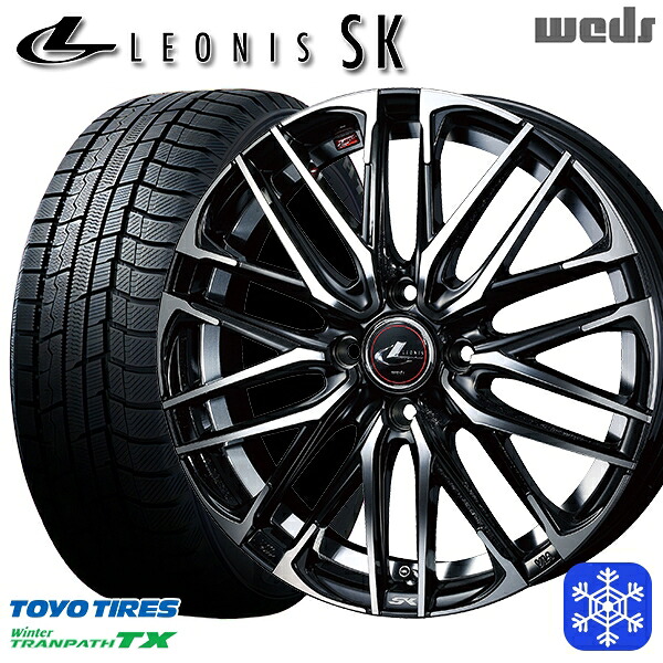 185/65R15 アクア ノート フィット 2023～2024年製 トーヨー ウィンター トランパス TX Weds ウェッズ レオニス SK PBMC 15インチ 5.5J 4H100 新品 スタッドレス1台分4本セット