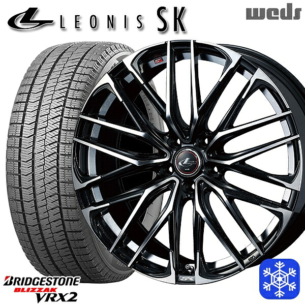 235/50R18 アルファード ヴァルファイア 2023～2024年製 ブリヂストン ブリザック VRX2 Weds ウェッズ レオニス SK PBMC 18インチ 8.0J 5H114.3 スタッドレスタイヤホイール4本セット｜トレッド新横浜師岡店
