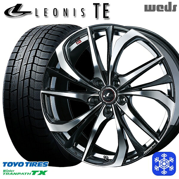225/55R18 デリカD5 エクストレイル 2025年製 トーヨー ウィンタートランパス TX Weds ウェッズ レオニス TE PBMC 18インチ 7.0J 5H114.3 スタッドレスタイヤホイール4本セット｜トレッド新横浜師岡店