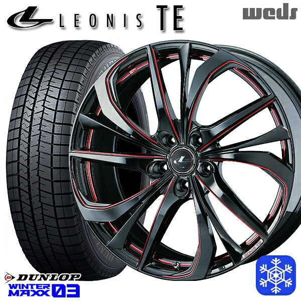 235/55R19 レクサスRX 2024年製 ダンロップ ウィンターマックス WM03 ■ Weds ウェッズ レオニス TE BK/SC 19インチ 8.0J 5H114.3 新品 スタッドレス1台分4本セット