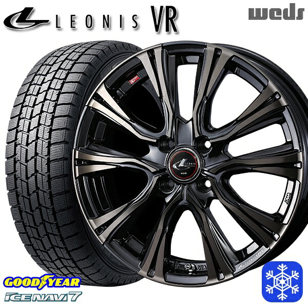 175/65R15 アクア フィット 2024～2025年製 グッドイヤー アイスナビ7 NAVI7 Weds ウェッズ レオニス VR PBMC/TI 15インチ 5.5J 4H100 新品 スタッドレス1台分4本セット