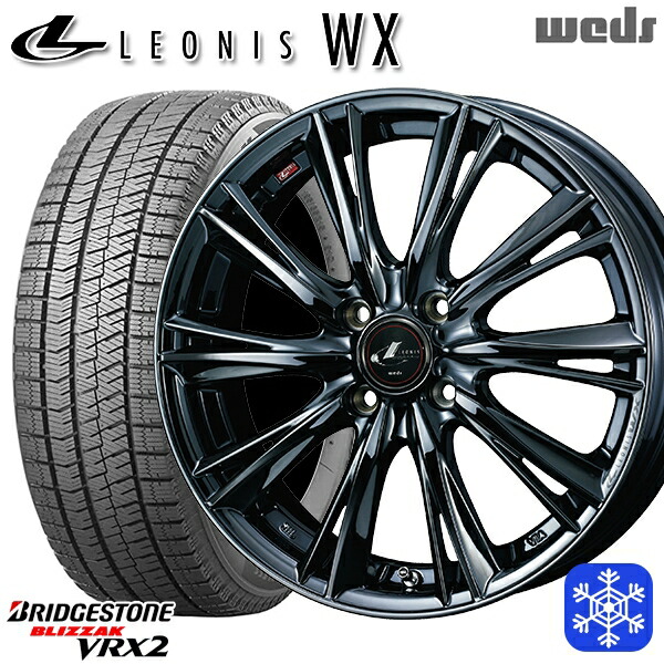 185/60R16 アクア デミオ ノート 2023～2024年製 ブリヂストン ブリザック VRX2 Weds ウェッズ レオニス WX BMC1 16インチ 6.0J 4H100 新品 スタッドレス1台分4本セット