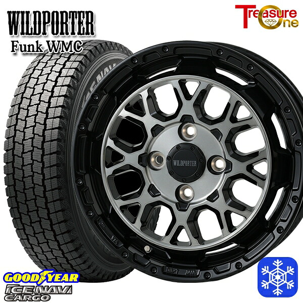 145R12 6PR （145/80R12） 2024～2025年製 グッドイヤー アイスナビカーゴ トレジャーワン ワイルドポーター ファンク WMC BP/BC 12インチ 4.0J 4H100 新品 スタッドレス1台分4本セット
