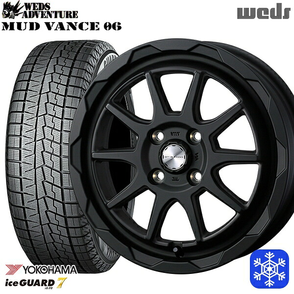 165/65R14 ハスラー ソリオ 2024~2025年製 ヨコハマ アイスガード7 IG70 Weds マッドヴァンス06 フルマットブラック 14インチ 4.5J 4H100 スタッドレスタイヤホイール4本セット|トレッド新横浜師岡店