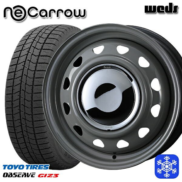 165/65R14 ハスラー ソリオ 2024～2025年製 トーヨー オブザーブ ギズ3 Weds ウェッズ ネオキャロ グレー/クロームキャップ 14インチ 4.5J 4H100 新品 スタッドレス1台分4本セット
