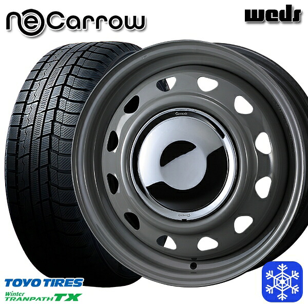 165/65R14 ハスラー ソリオ 2025年製 トーヨー ウィンター トランパス TX Weds ウェッズ ネオキャロ グレー/クロームキャップ 14インチ 4.5J 4H100 スタッドレスタイヤホイール4本セット｜トレッド新横浜師岡店