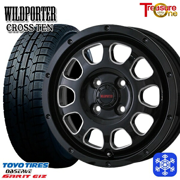 185/60R16 アクア デミオ ノート 2022～2023年製 トーヨー ガリット ギズ トレジャーワン ワイルドポータークロステン BK/SM 16インチ 6.0J 4H100 新品 スタッドレス1台分4本セット