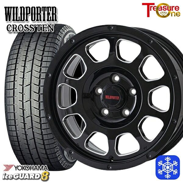 205/60R16 エスティマ マツダ3 2025~2026年製 ヨコハマ アイスガード8 IG80 トレジャーワン ワイルドポータークロステン BK/SM 16インチ 7.0J 5H114.3 スタッドレスタイヤホイール4本セット|トレッド新横浜師岡店