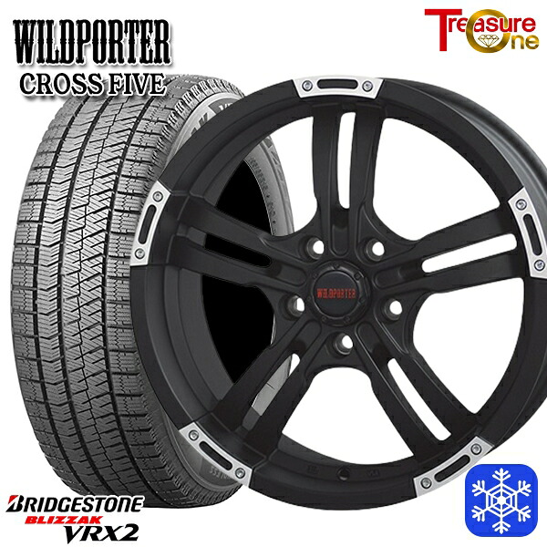 195/60R17 60系プリウス 2024年製 ブリヂストン ブリザック VRX2 トレジャーワン ワイルドポーター クロスファイブ マットブラックポリッシュ 17インチ 7.5J 5H114.3 スタッドレスタイヤホイール4本セット｜トレッド新横浜師岡店