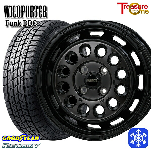 165/55R14 モコ ルークス 2024~2025年製 グッドイヤー アイスナビ7 NAVI7 トレジャーワン ワイルドポーターファンク DDC BP/BC 14インチ 4.5J 4H100 スタッドレスタイヤホイール4本セット|トレッド新横浜師岡店