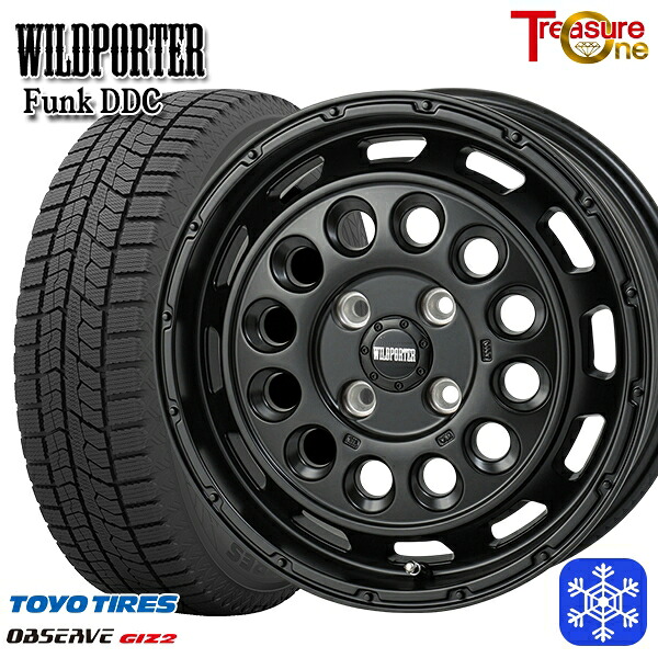 165/55R14 モコ ルークス 2023~2024年製 トーヨー オブザーブ ギズ2 トレジャーワン ワイルドポーターファンク DDC MBK 14インチ 4.5J 4H100 スタッドレスタイヤホイール4本セット|トレッド新横浜師岡店