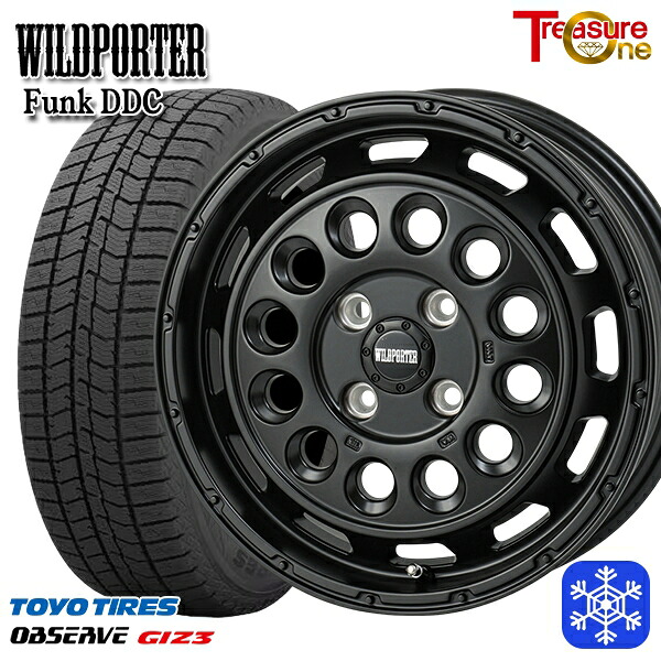 155/65R14 N-BOX タント 2024~2025年製 トーヨー オブザーブ ギズ3 トレジャーワン ワイルドポーターファンク DDC MBK 14インチ 4.5J 4H100 スタッドレスタイヤホイール4本セット|トレッド新横浜師岡店