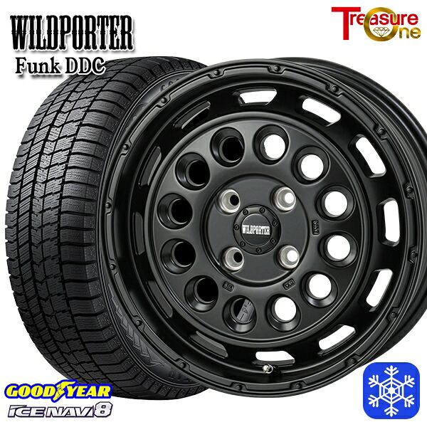 165/55R15 N-BOX タント 2024~2025年製 グッドイヤー アイスナビ8 NAVI8 トレジャーワン ワイルドポーターファンク DDC MBK 15インチ 5.0J 4H100 スタッドレスタイヤホイール4本セット|トレッド新横浜師岡店