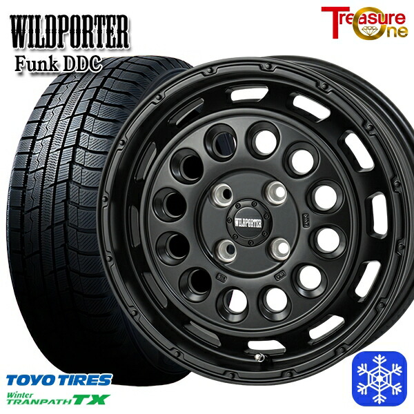 165/65R15 タフト ソリオ 2023~2024年製 トーヨー ウィンタートランパス TX トレジャーワン ワイルドポーターファンク DDC MBK 15インチ 5.0J 4H100 スタッドレスタイヤホイール4本セット|トレッド新横浜師岡店