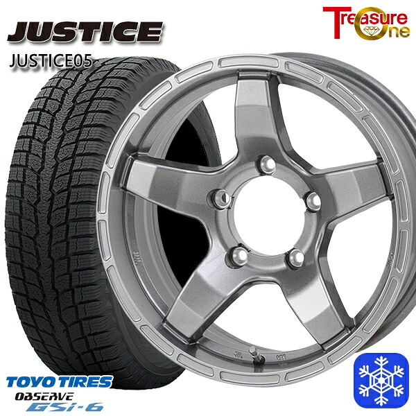 215/70R16 100Q ジムニーシエラ 2024～2025年製 トーヨー オブザーブ GSi6 トレジャーワン ジャスティス05 DG 16インチ 6.0J 5H139.7 スタッドレスタイヤホイール4本セット｜トレッド新横浜師岡店