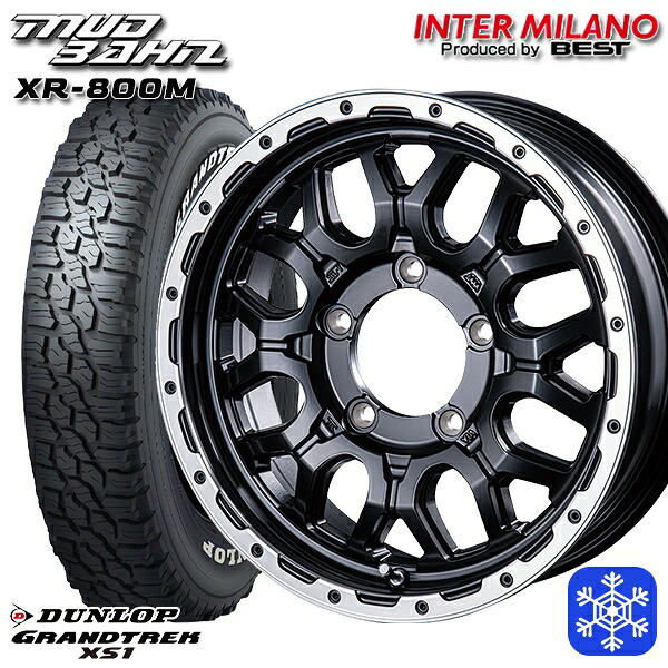 215/70R16 100Q ジムニー 2024～2025年製 ダンロップ グラントレック XS1 ホワイトレター インターミラノ マッドバーン XR-800M MBK/RP 16インチ 5.5J 5H139.7 スタッドレスタイヤホイール4本セット｜トレッド新横浜師岡店 83,270円