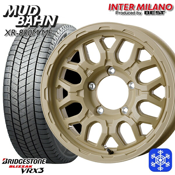 215/70R16 100Q ジムニー 2024～2025年製 ブリヂストン ブリザック VRX3 インターミラノ マッドバーン XR-800M ME チッピングベージュ（CBE） 16インチ 5.5J 5H139.7+20 新品 スタッドレス1台分4本セット
