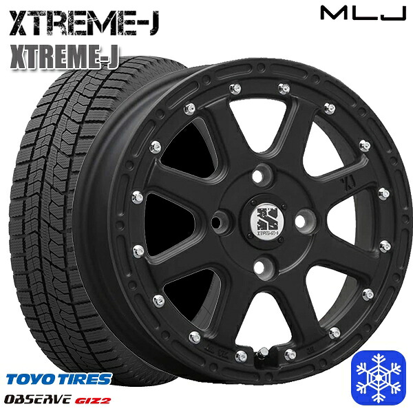 165/55R15 N-BOX タント 2025年製 トーヨー オブザーブ ギズ2 MLJ エクストリームJ フラットブラック 15インチ 4.5J 4H100 スタッドレスタイヤホイール4本セット｜トレッド新横浜師岡店